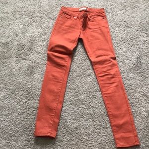 Orange stretchy pants